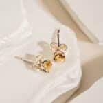Bông Tai 3 Cánh Citrine bạc S925 Opalina