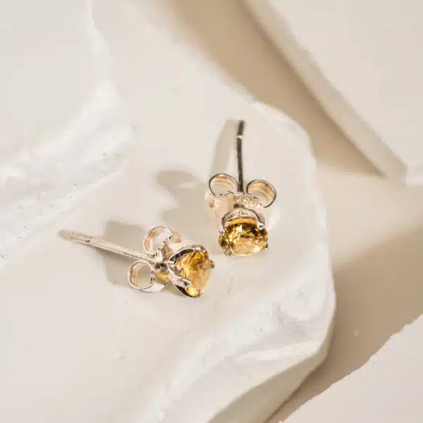 Bông Tai 3 Cánh Citrine bạc S925 Opalina
