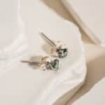 Bông Tai 3 Cánh Moissanite Xanh bạc S925 Opalina