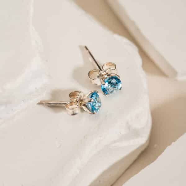 Bông Tai 3 Cánh Topaz bạc S925 Opalina