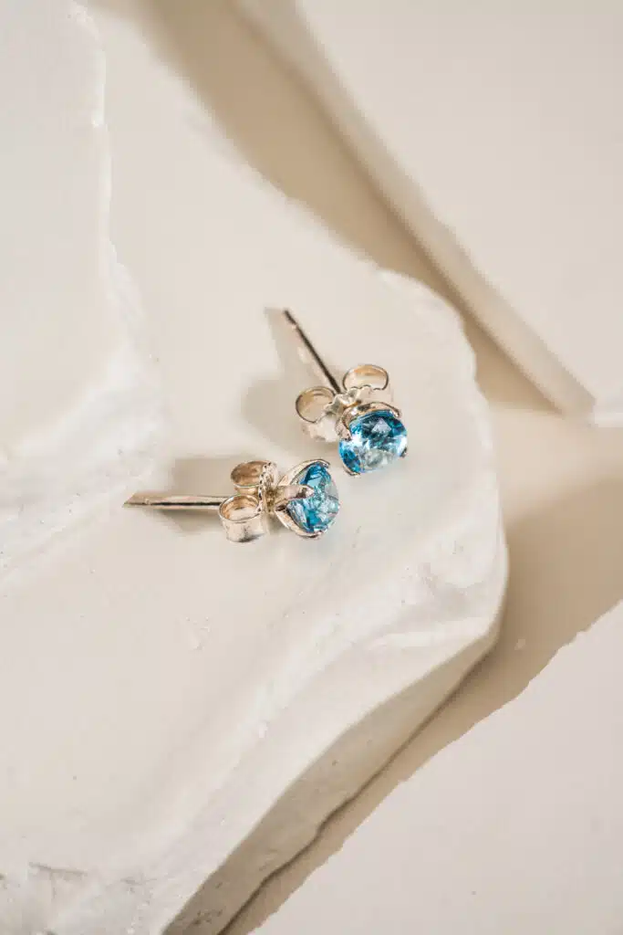 Bông Tai 3 Cánh Topaz bạc S925 Opalina
