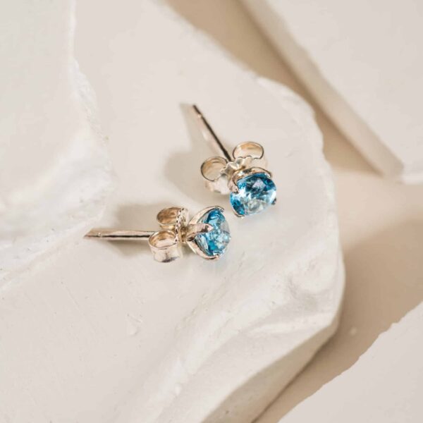 Bông Tai 3 Cánh Topaz bạc S925 Opalina