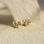 Bông Tai 4 Cánh Citrine bạc S925 Opalina