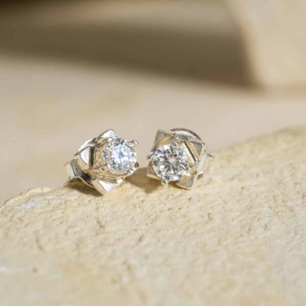 Bông Tai 4 Cánh Moissanite Trắng bạc S925 Opalina