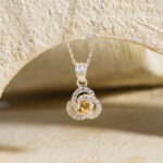 Mặt Dây 3 Cánh Hoa Citrine bạc S925 Opalina