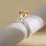 Nhẫn Citrine bạc S925 xi bạch kim Opalina
