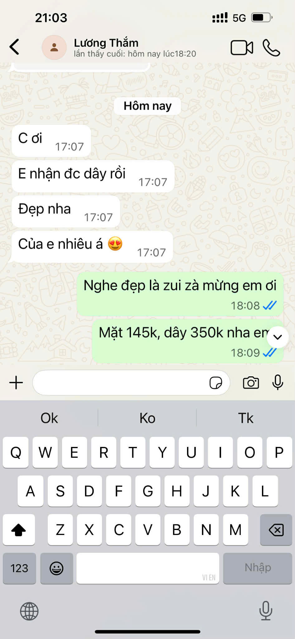Khách hàng đánh giá mặt dây cỏ bốn lá bạc S925 Opalina